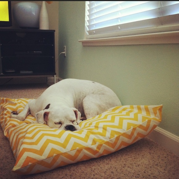 For Your Love of Dogs Yellow Chevron Dog Bed Cover - Picture 2 of 5